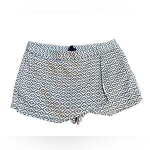 GAP Womens Skort Shorts Cotton Lined Woven Blue White Geo Sz‎ 14
